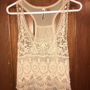 Lace patterned tank top